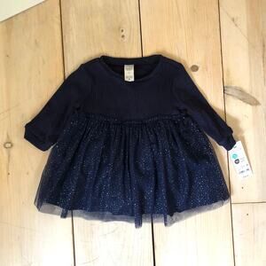 Carter's NWT Baby Girls' Navy Blue Tulle Dress w/Sparkly Skirt Size 6M